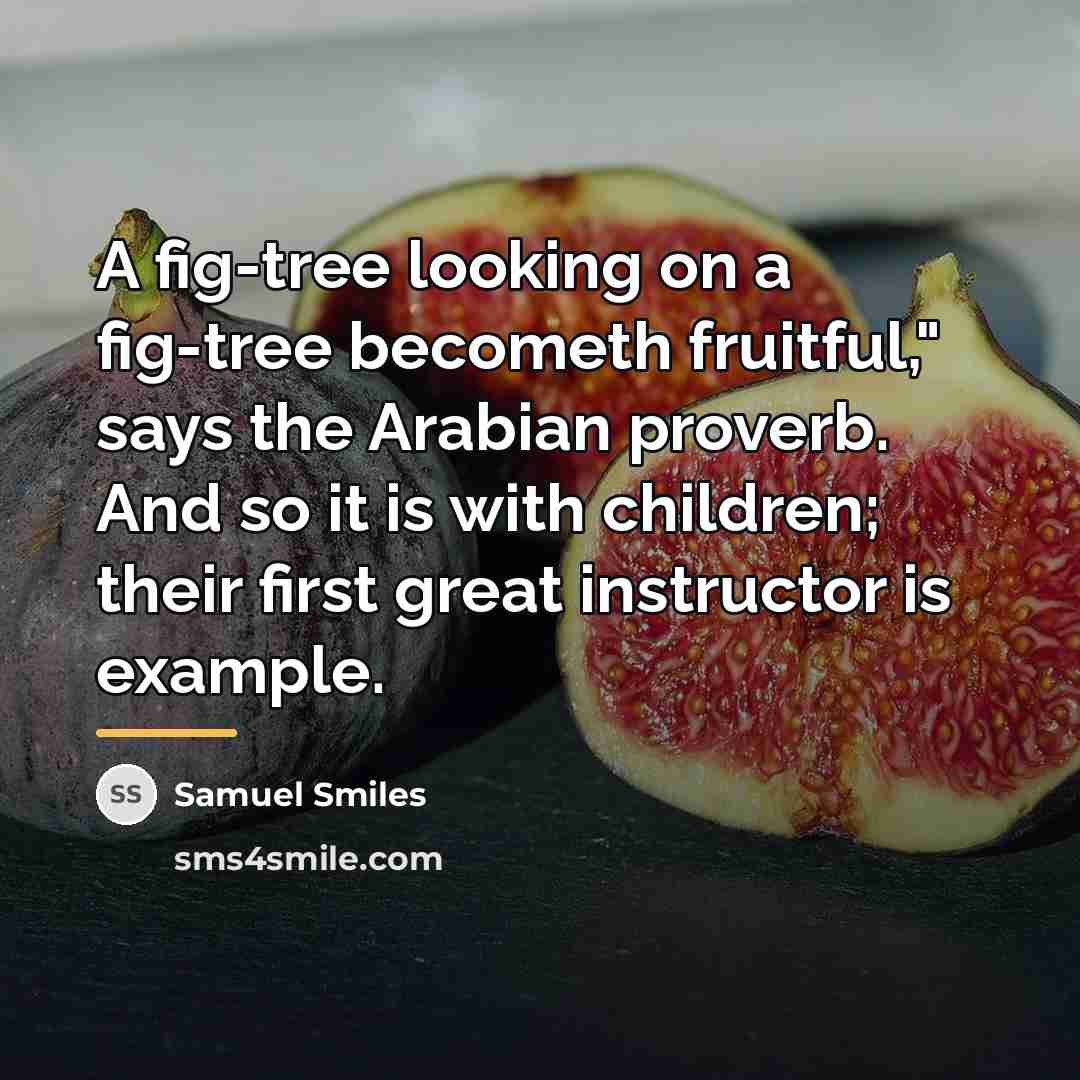 “A fig-tree looking on a fig-tree becometh fruitful," says the…” quote by Samuel Smiles