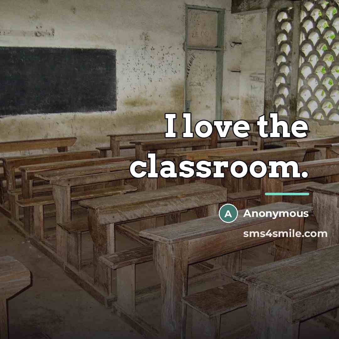 “I love the classroom.…” quote by Anonymous