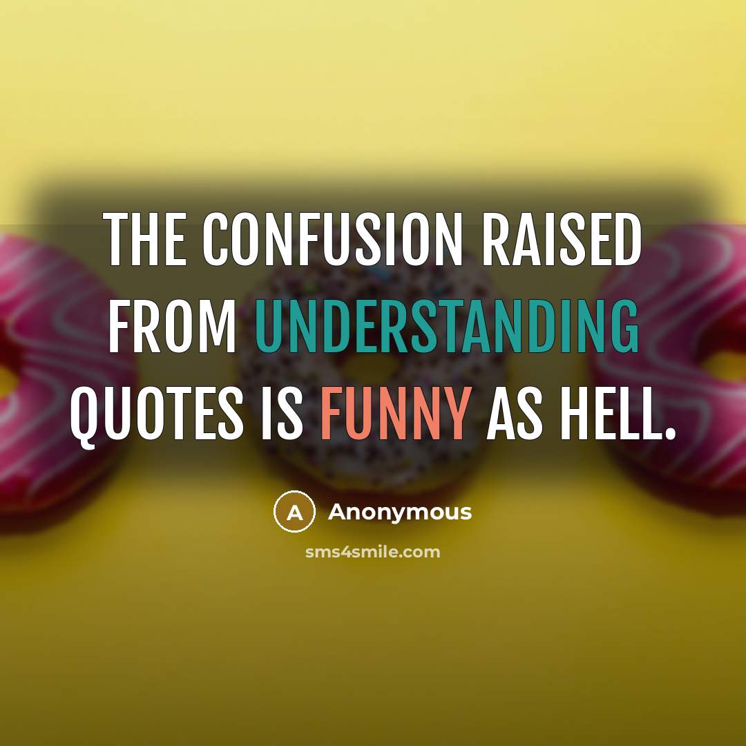 “The confusion raised from understanding quotes is funny as hell.” quote by Anonymous