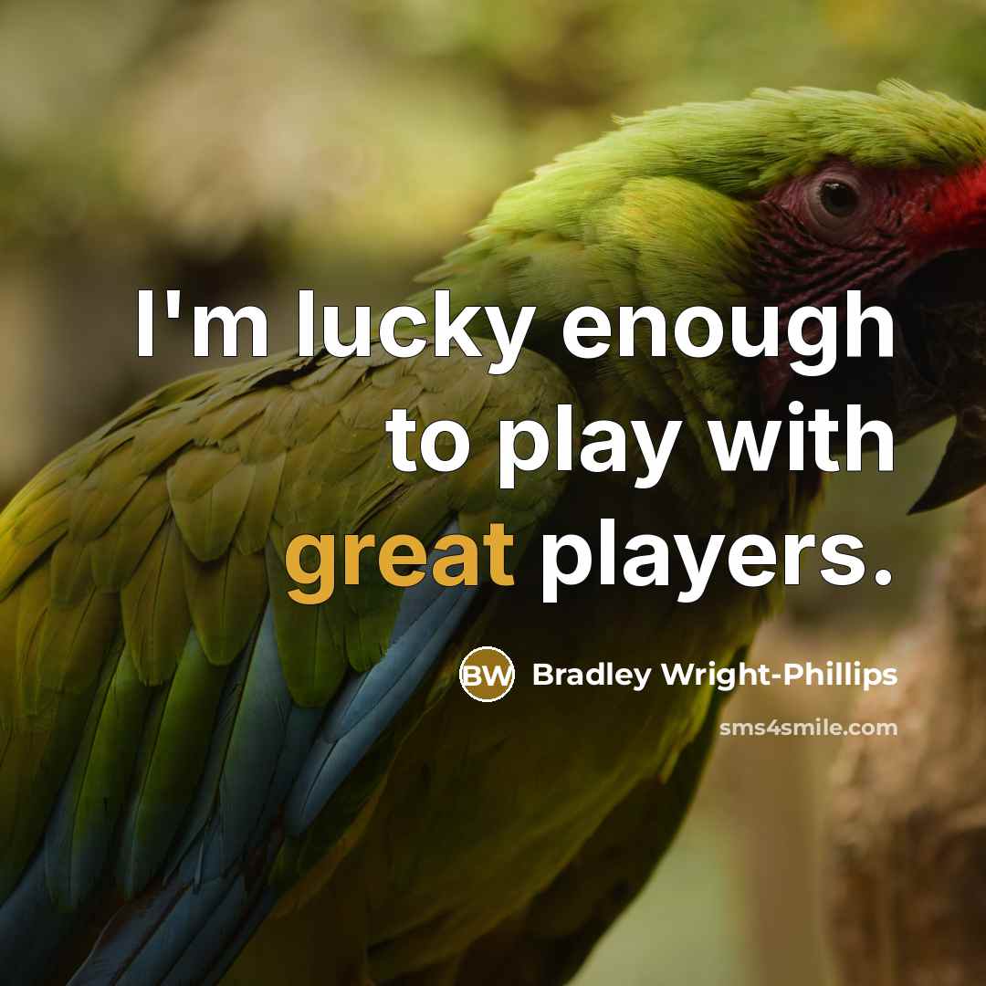 “I'm lucky enough to play with great players.…” quote by Bradley Wright-Phillips