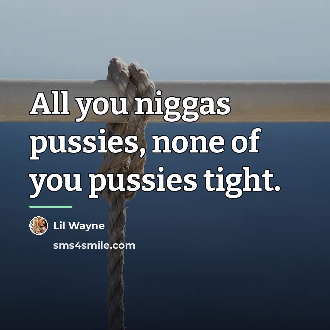 “All you niggas pussies, none of you pussies tight.…” quote by Lil Wayne