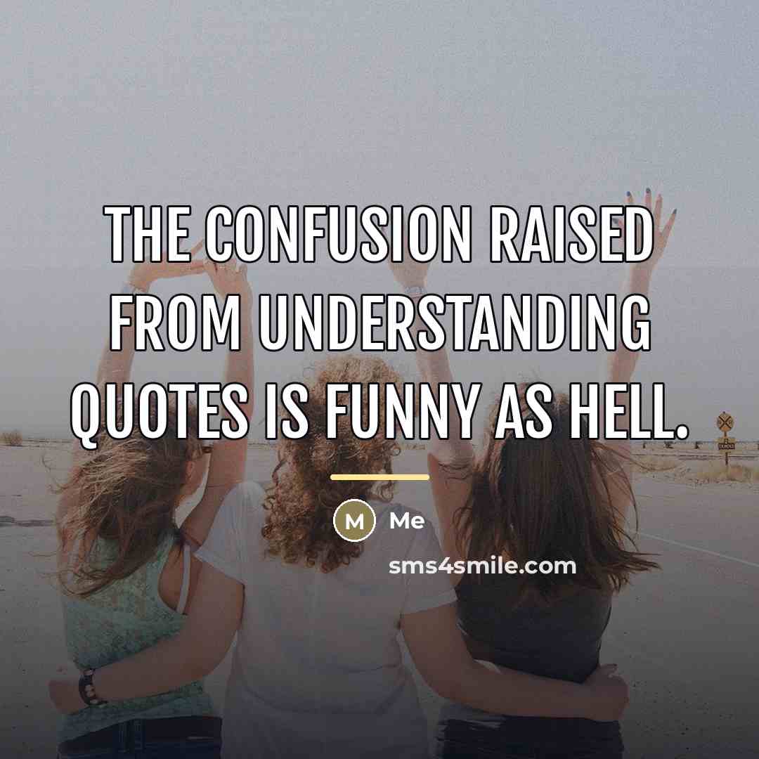 “The confusion raised from understanding quotes is funny as hell.…” quote by Me