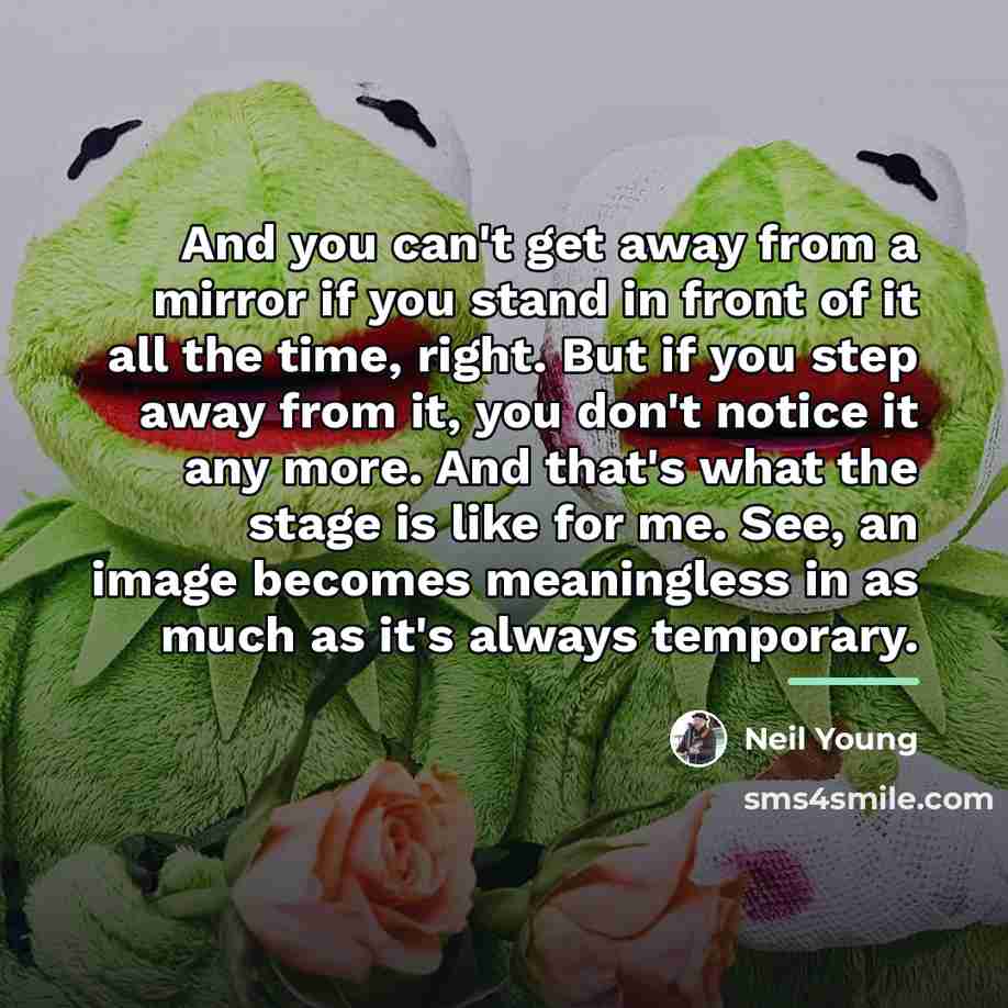 “And you can't get away from a mirror if you…” quote by Neil Young