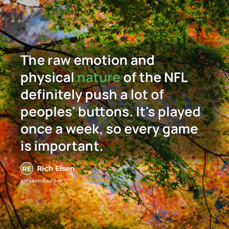 “The raw emotion and physical nature of the NFL definitely…” quote by Rich Eisen