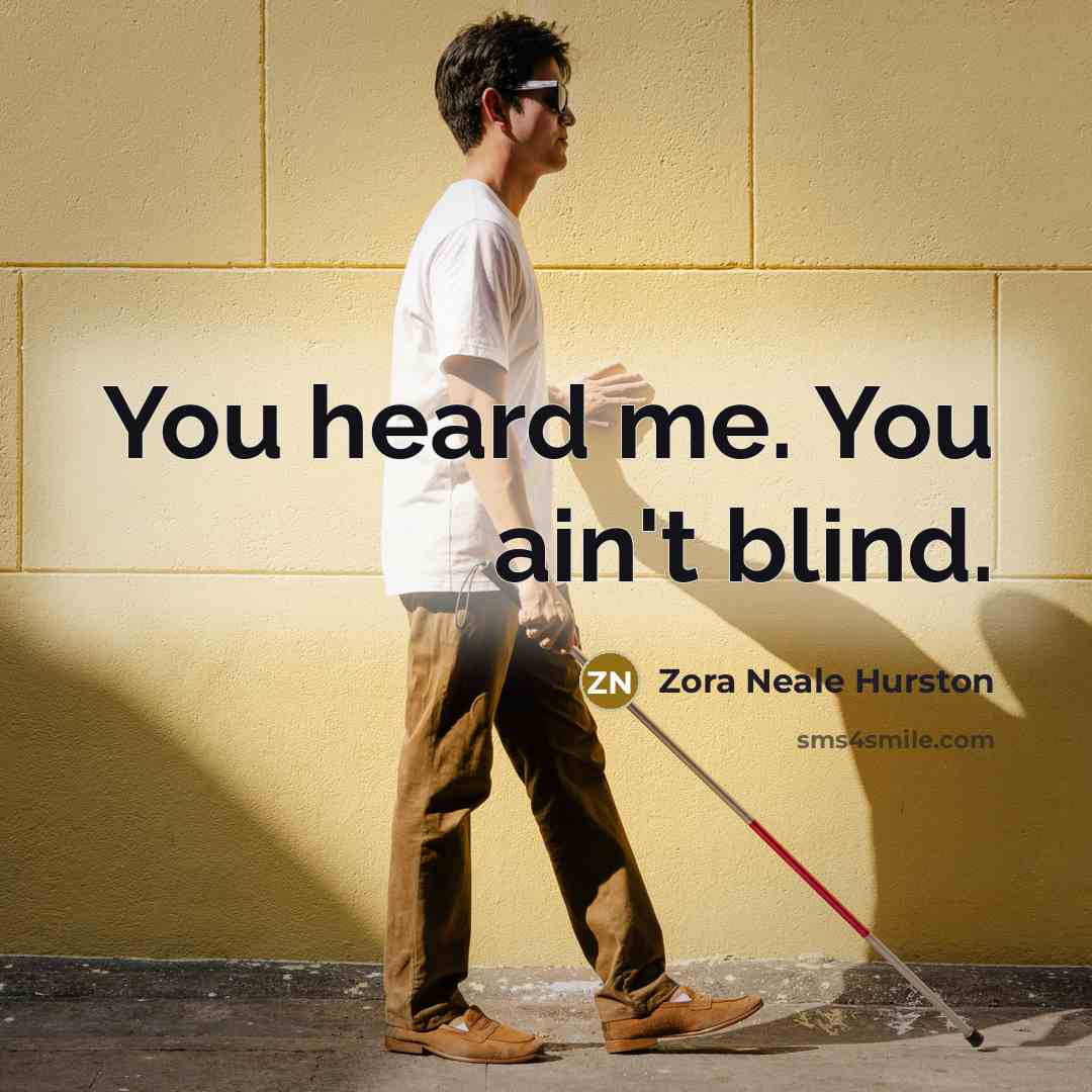 “You heard me. You ain't blind.…” quote by Zora Neale Hurston