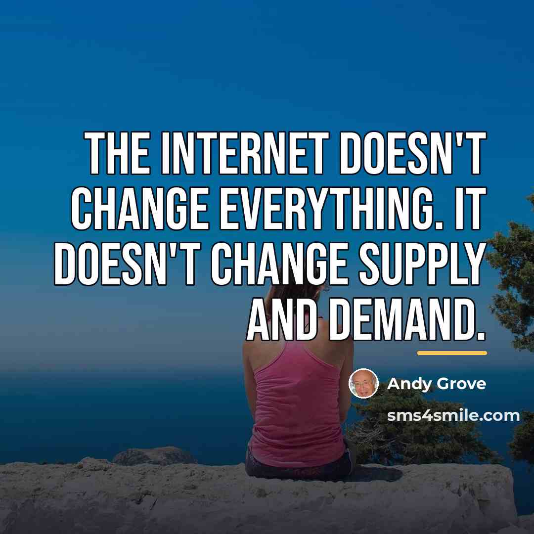 “The Internet doesn't change everything. It doesn't change supply and…” quote by Andy Grove