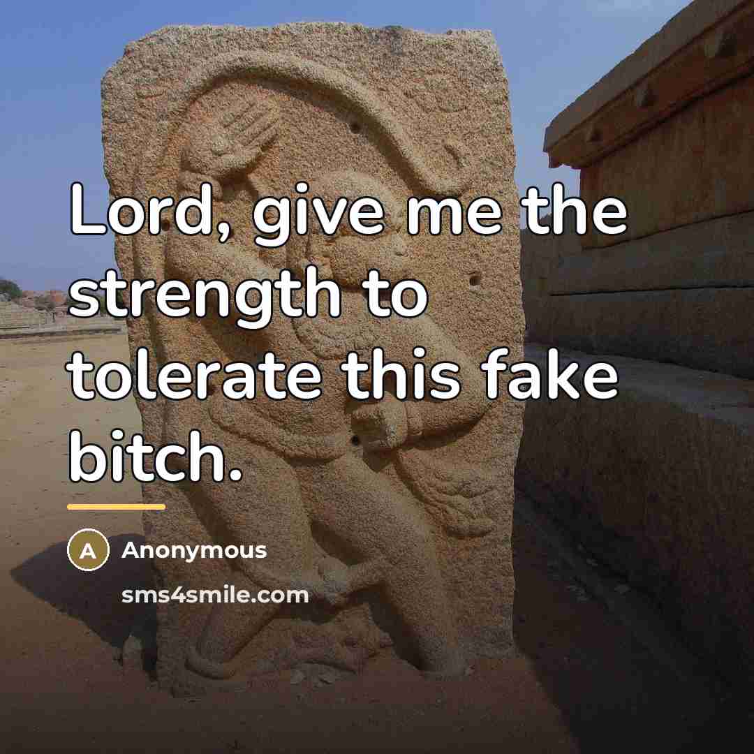 “Lord, give me the strength to tolerate this fake bitch.…” quote by Anonymous
