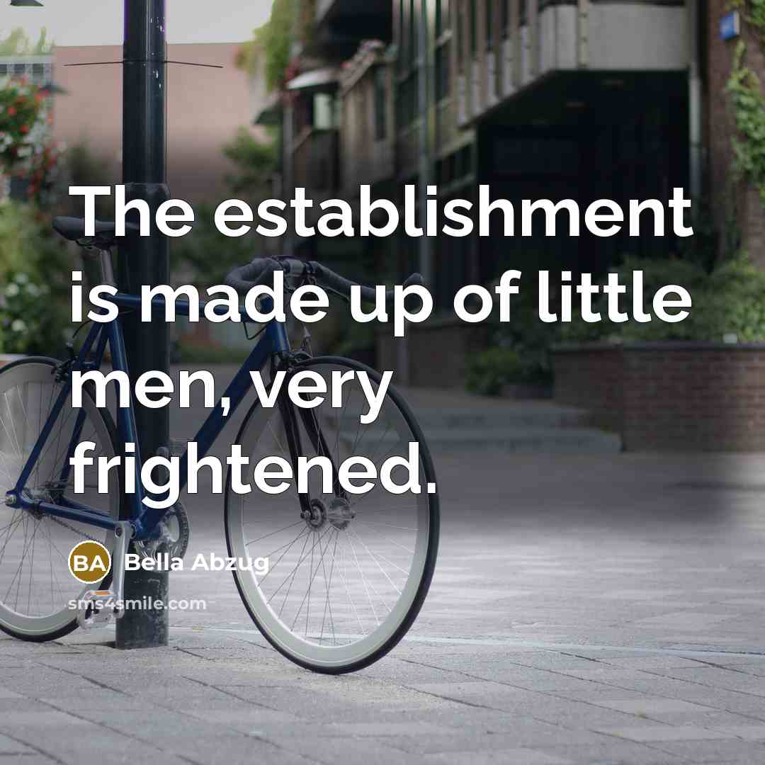 “The establishment is made up of little men, very frightened.…” quote by Bella Abzug