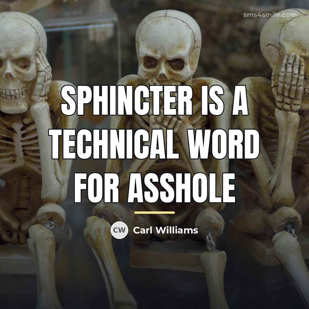 “Sphincter is a Technical word for asshole…” quote by Anonymous