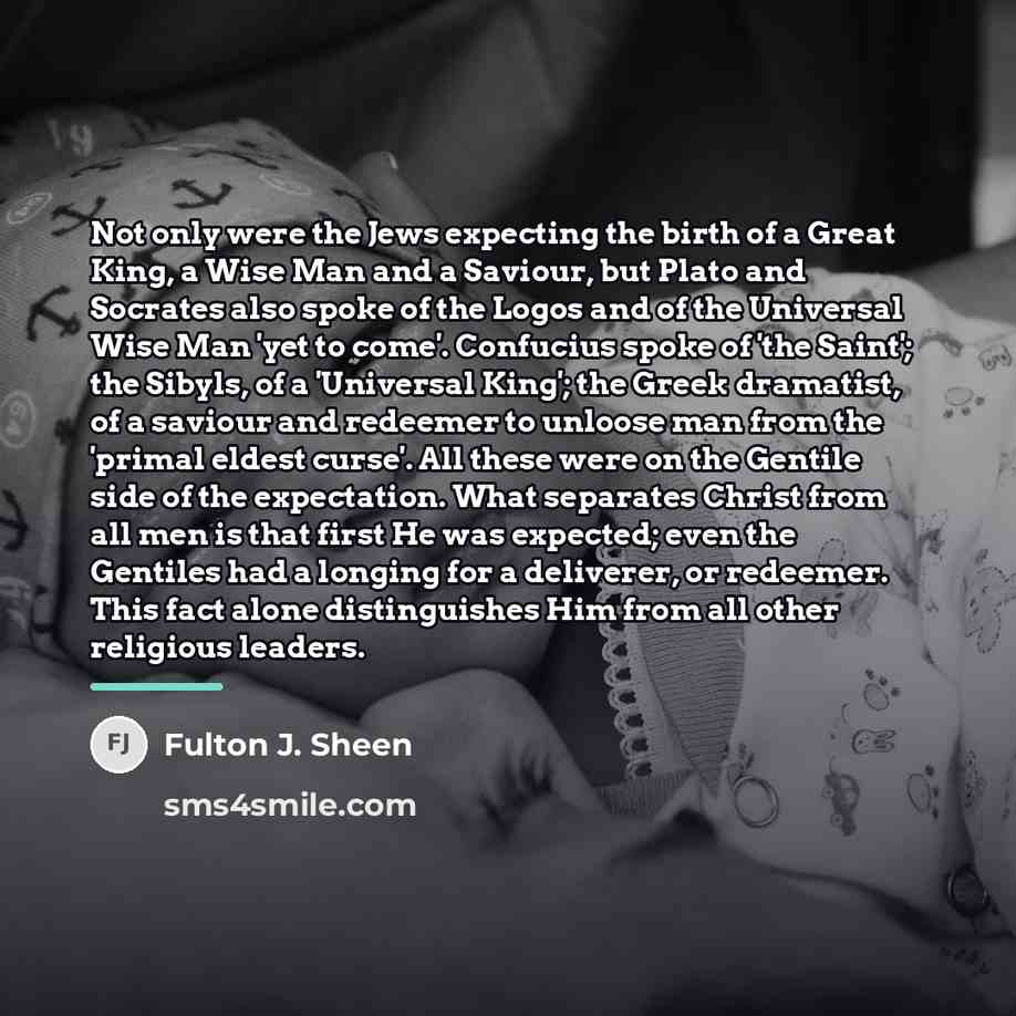“Not only were the Jews expecting the birth of a…” quote by Fulton J. Sheen