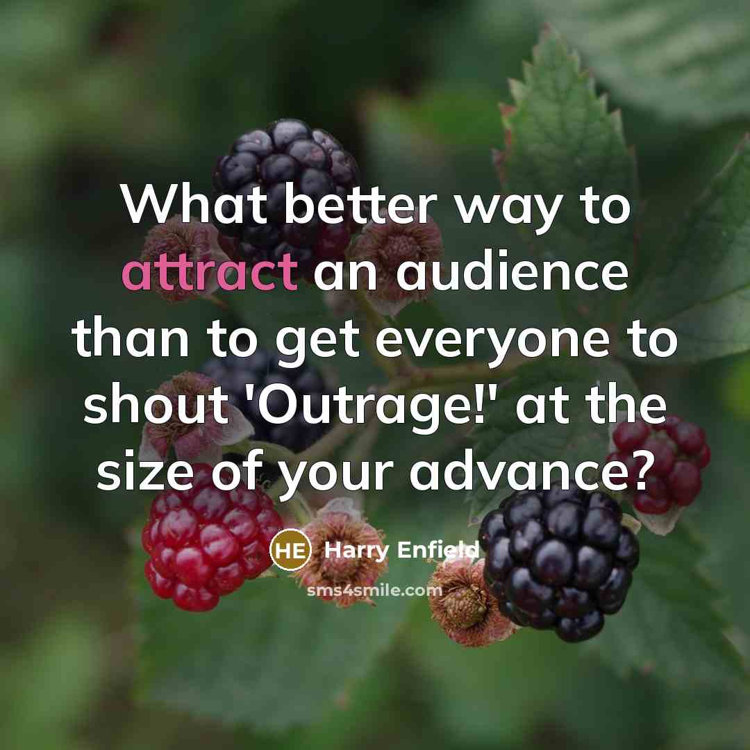 “What better way to attract an audience than to get…” quote by Harry Enfield