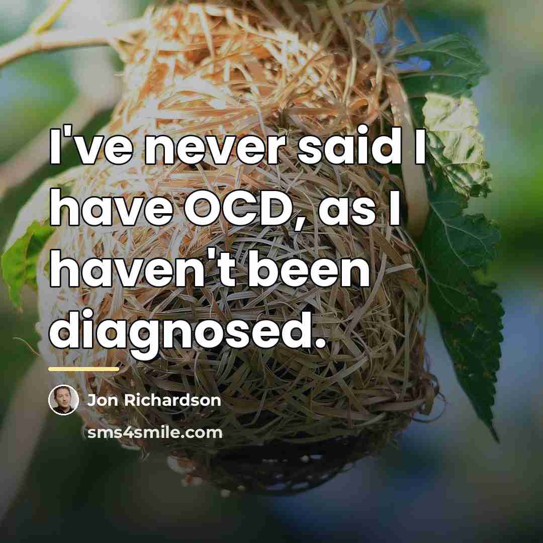 “I've never said I have OCD, as I haven't been…” quote by Jon Richardson