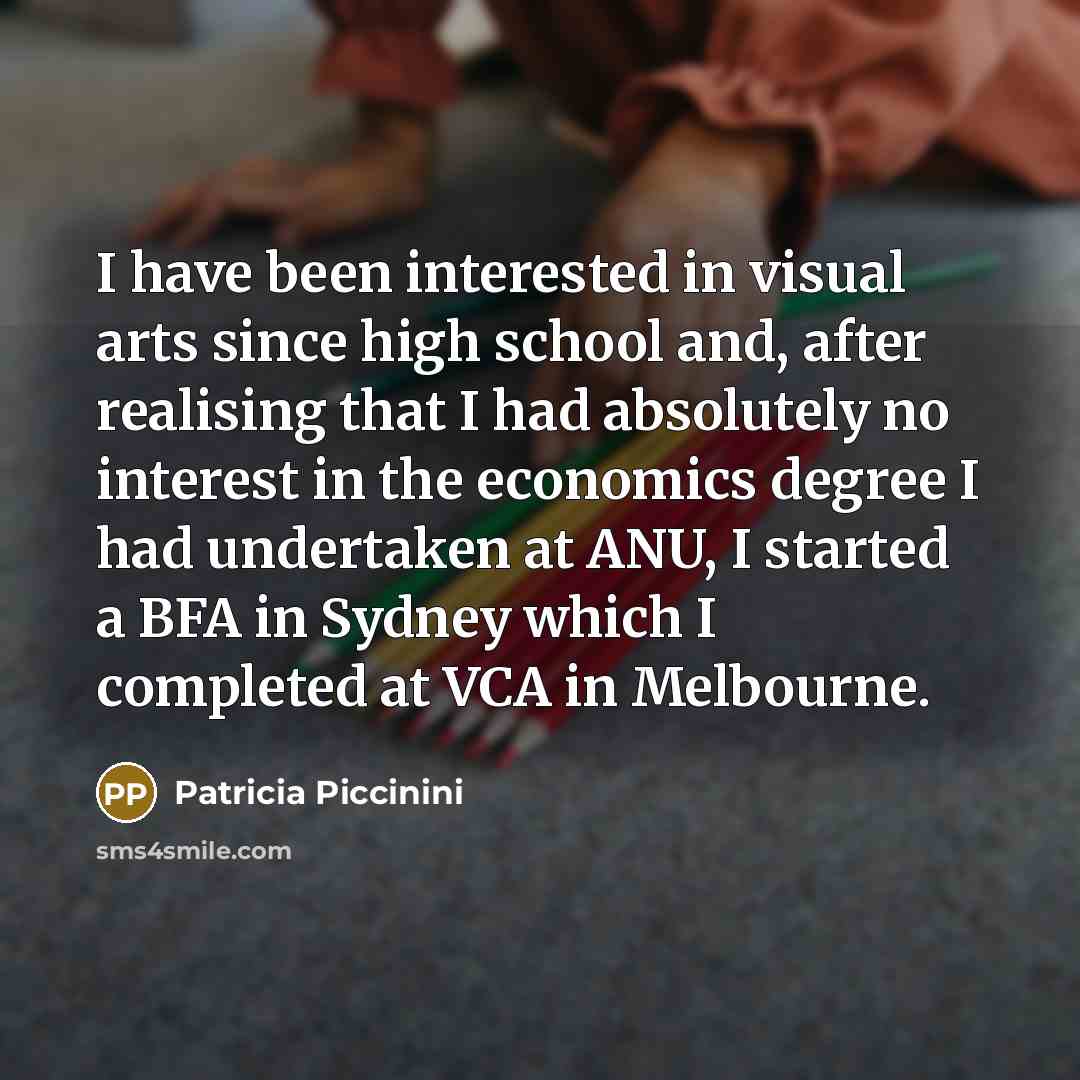 “I have been interested in visual arts since high school…” quote by Patricia Piccinini