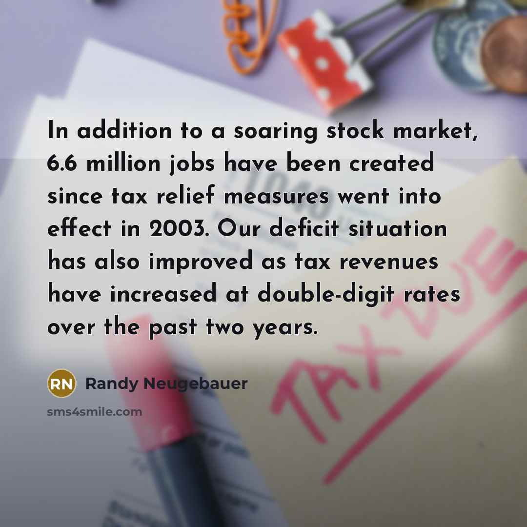 “In addition to a soaring stock market, 6.6 million jobs…” quote by Randy Neugebauer