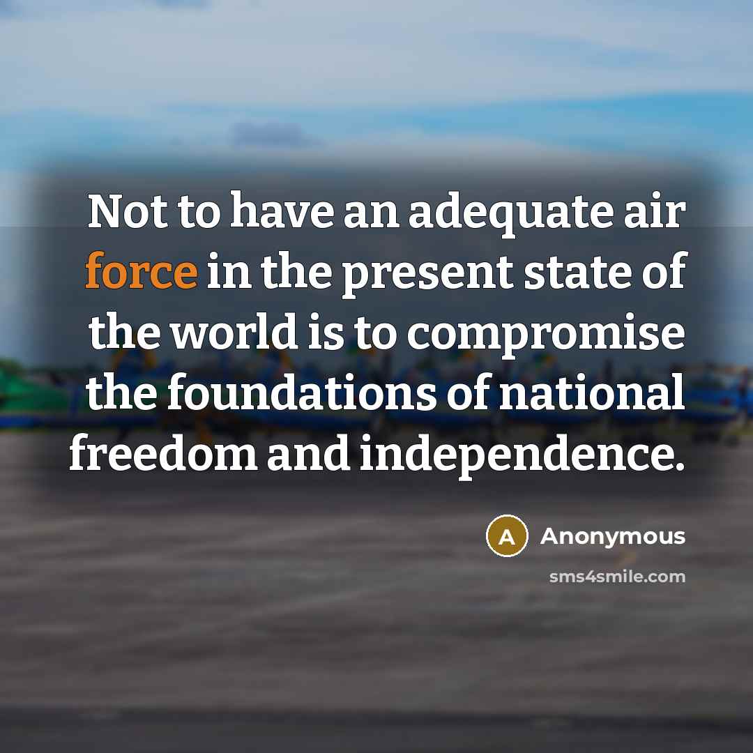 “Not to have an adequate air force in the present…” quote by Anonymous