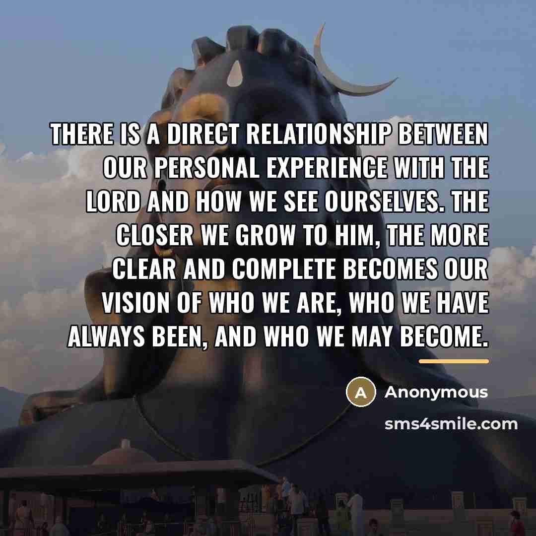 “There is a direct relationship between our personal experience with…” quote by Anonymous