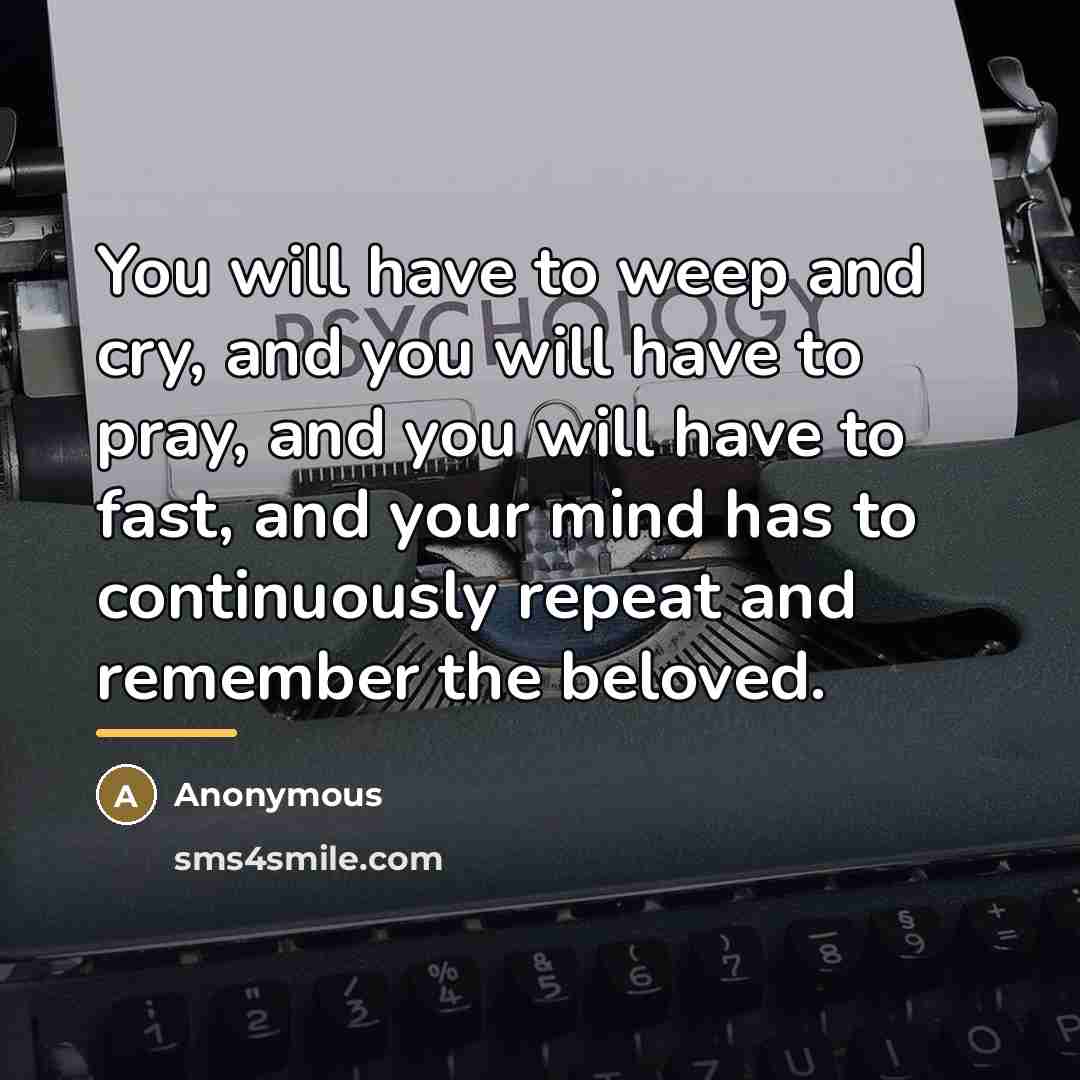 “You will have to weep and cry, and you will…” quote by Anonymous