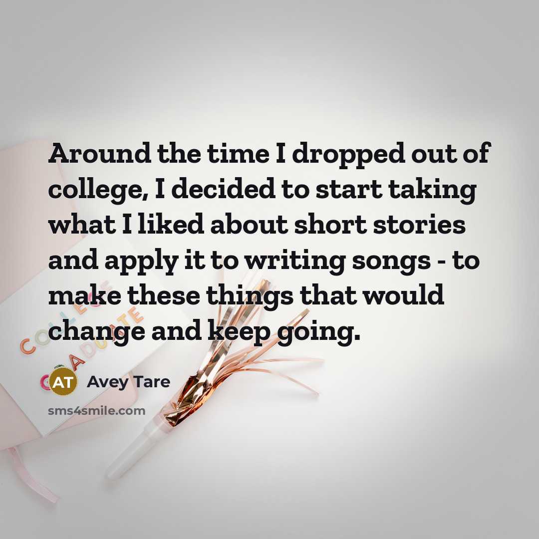 “Around the time I dropped out of college, I decided…” quote by Avey Tare