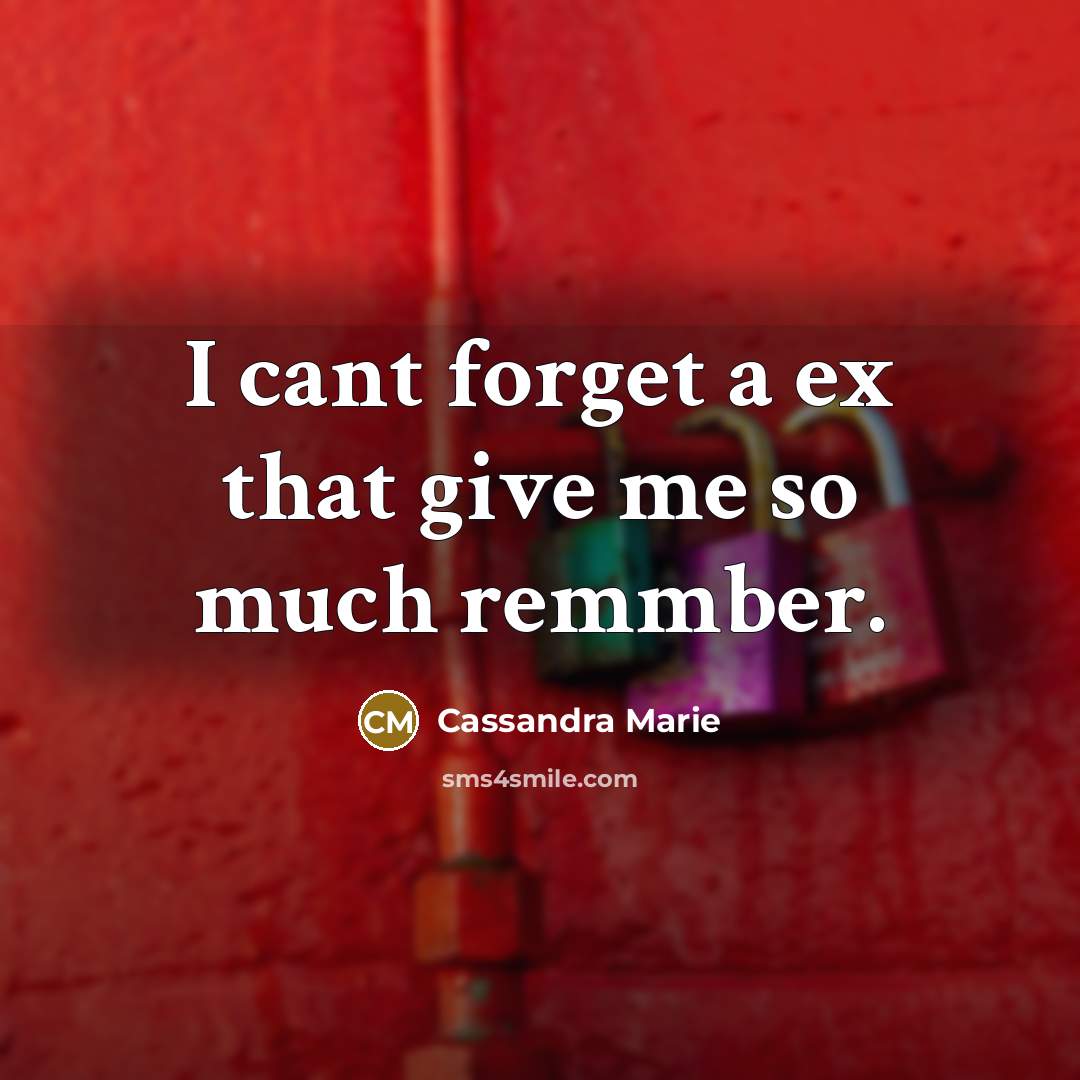 “I cant forget a ex that give me so much…” quote by Cassandra Marie
