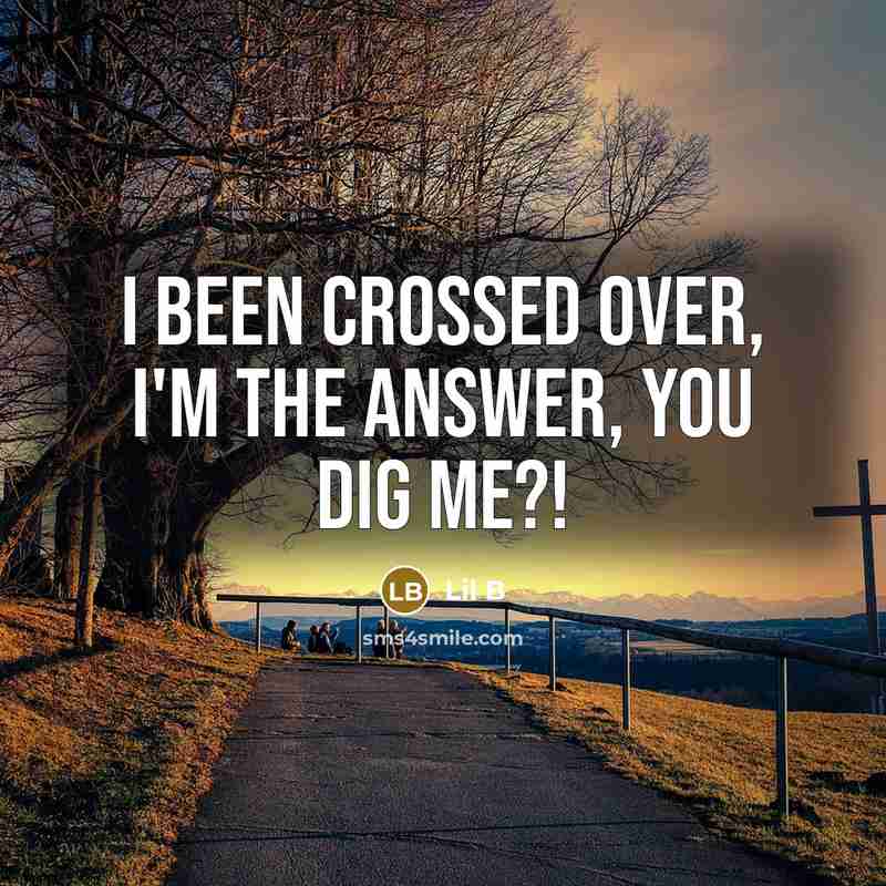 “I been crossed over, I'm the Answer, YOU DIG ME?!…” quote by Lil B
