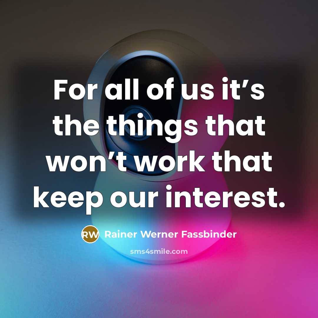 “For all of us it’s the things that won’t work…” quote by Rainer Werner Fassbinder