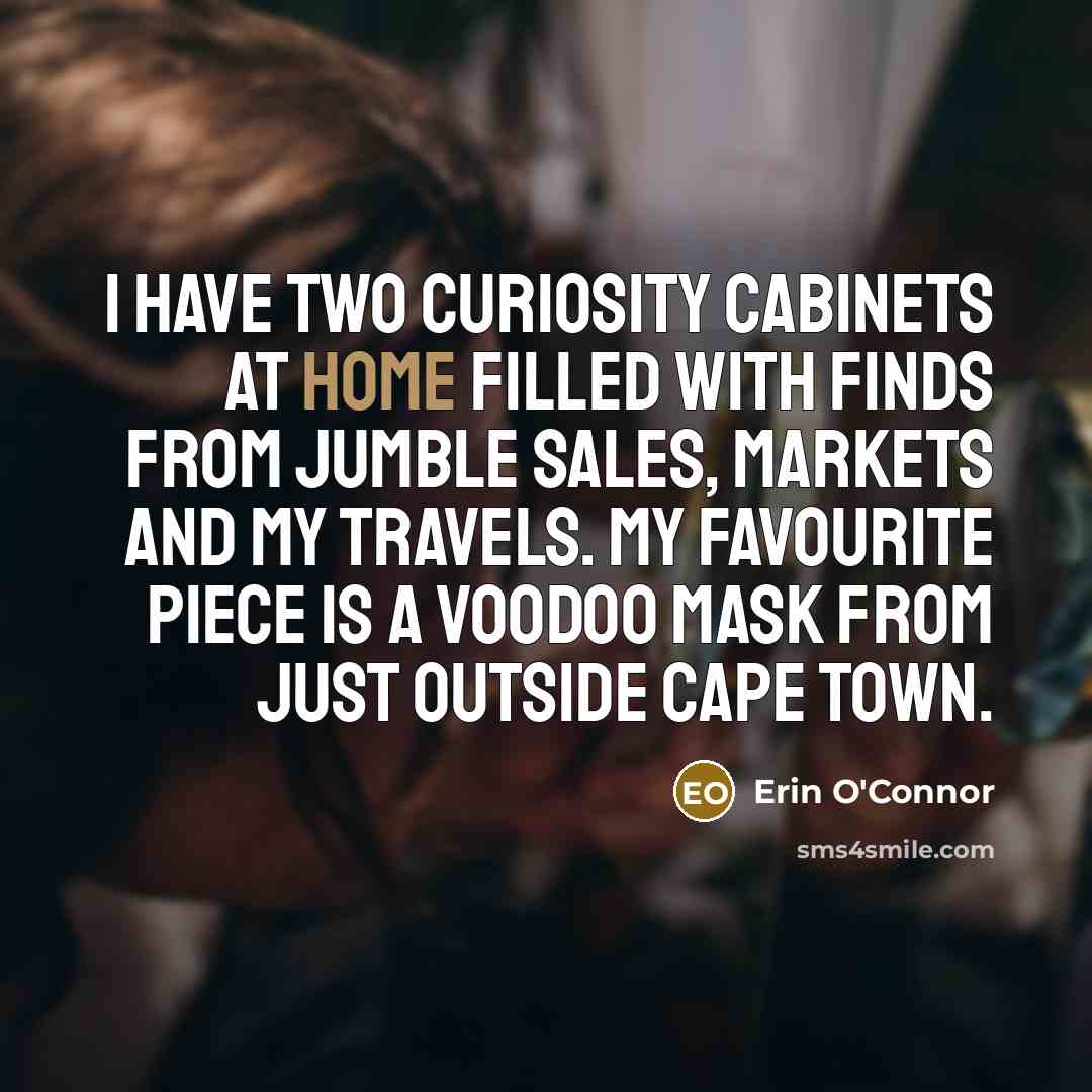 “I have two curiosity cabinets at home filled with finds…” quote by Erin O'Connor