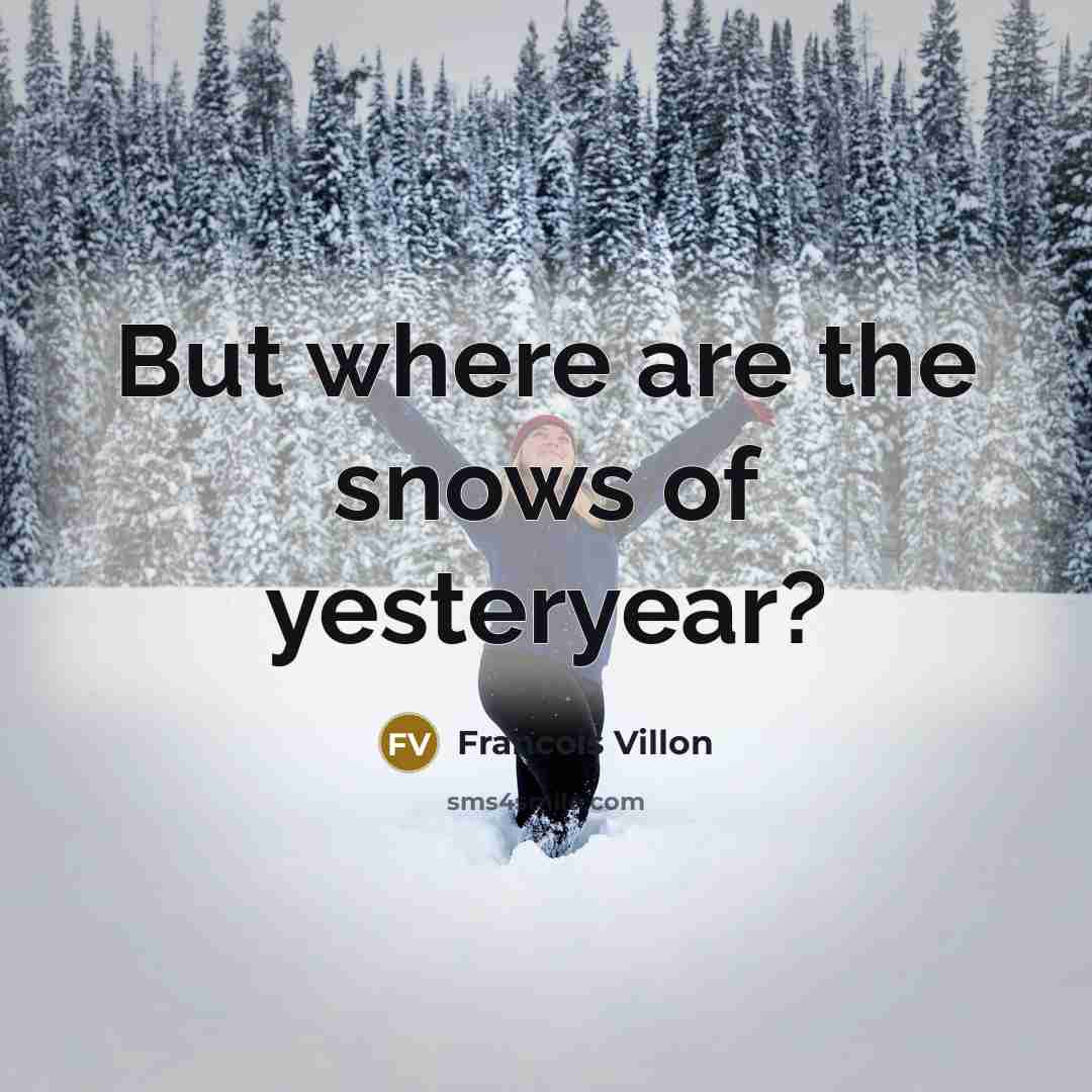 “But where are the snows of yesteryear?…” quote by Francois Villon