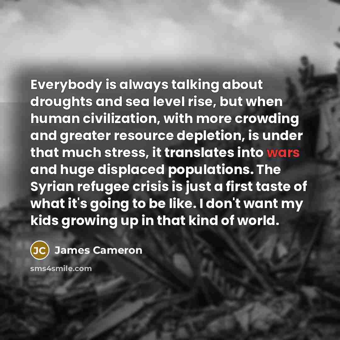 “Everybody is always talking about droughts and sea level rise,…” quote by James Cameron