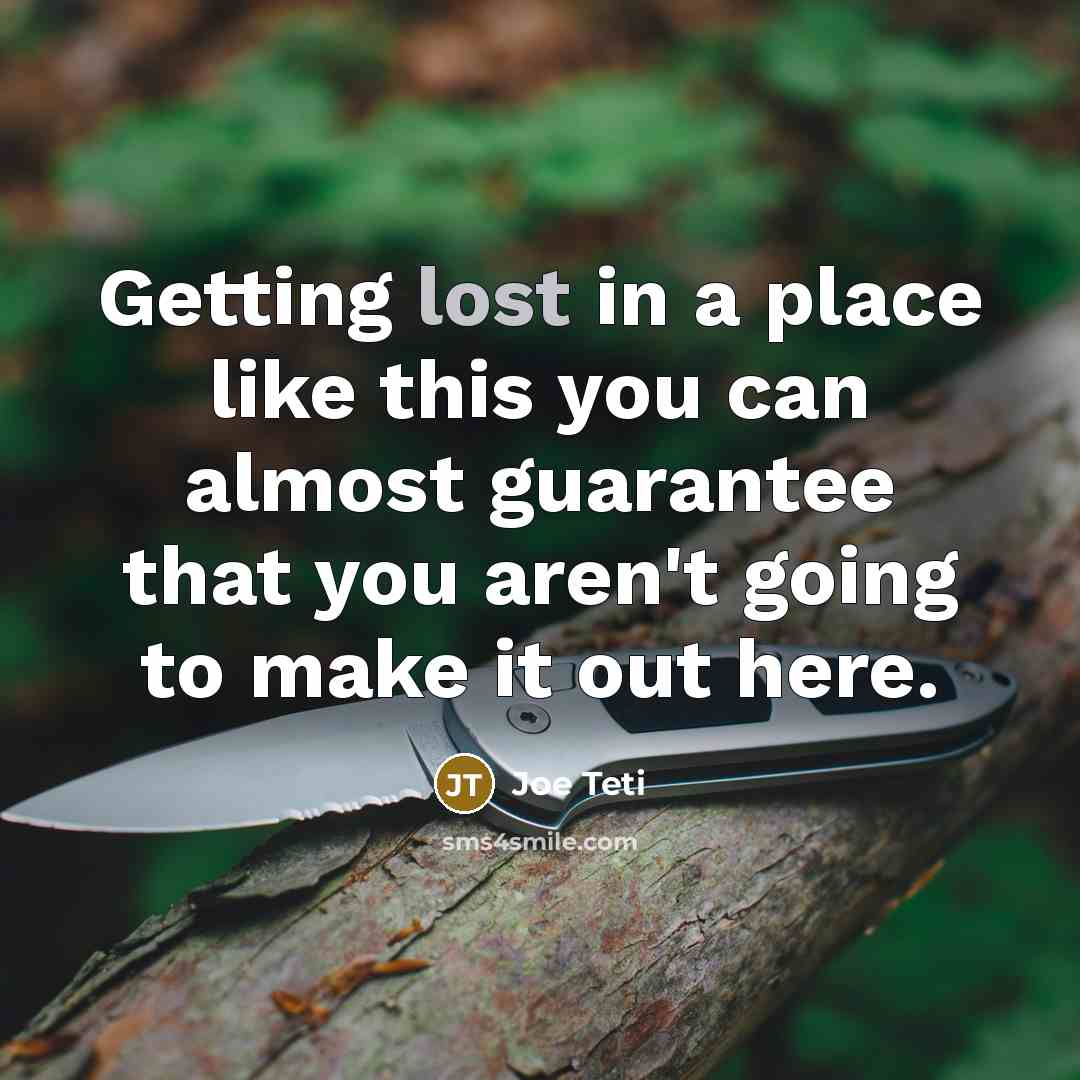 “Getting lost in a place like this you can almost…” quote by Joe Teti