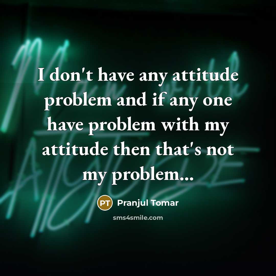 “I don't have any attitude problem and if any one have problem with my attitude then that's not my problem…” quote by Pranjul Tomar