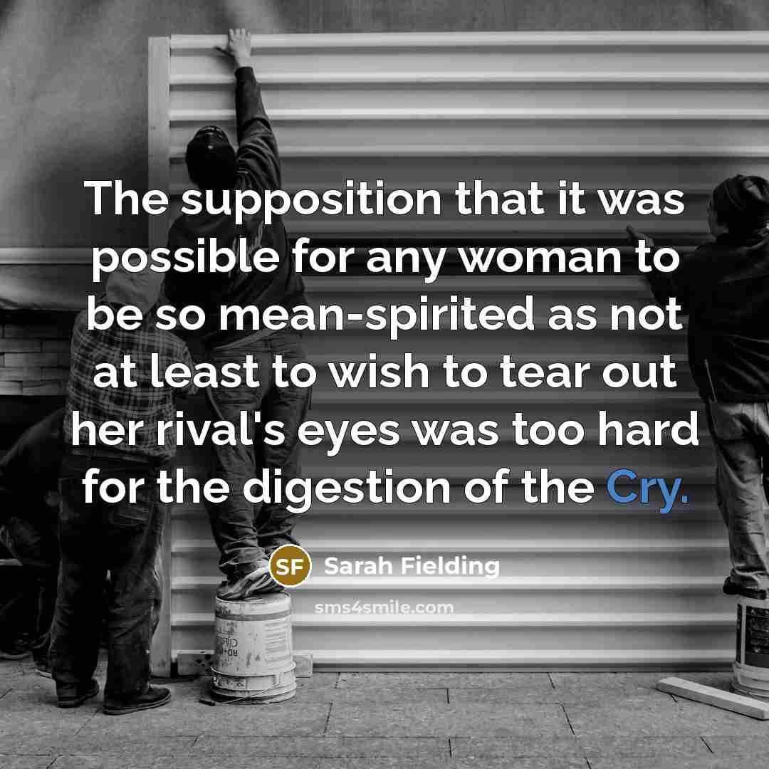 “The supposition that it was possible for any woman to…” quote by Sarah Fielding