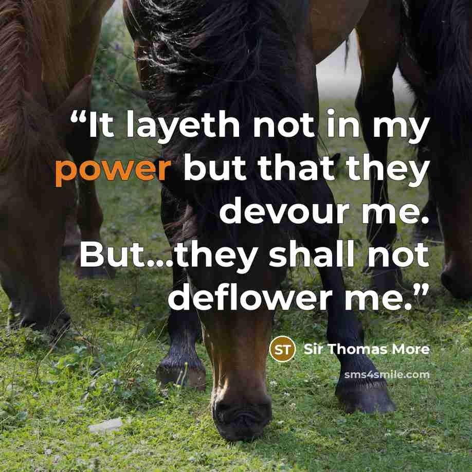 “It layeth not in my power but that they devour me. But...they shall not deflower me.” quote by Sir Thomas More