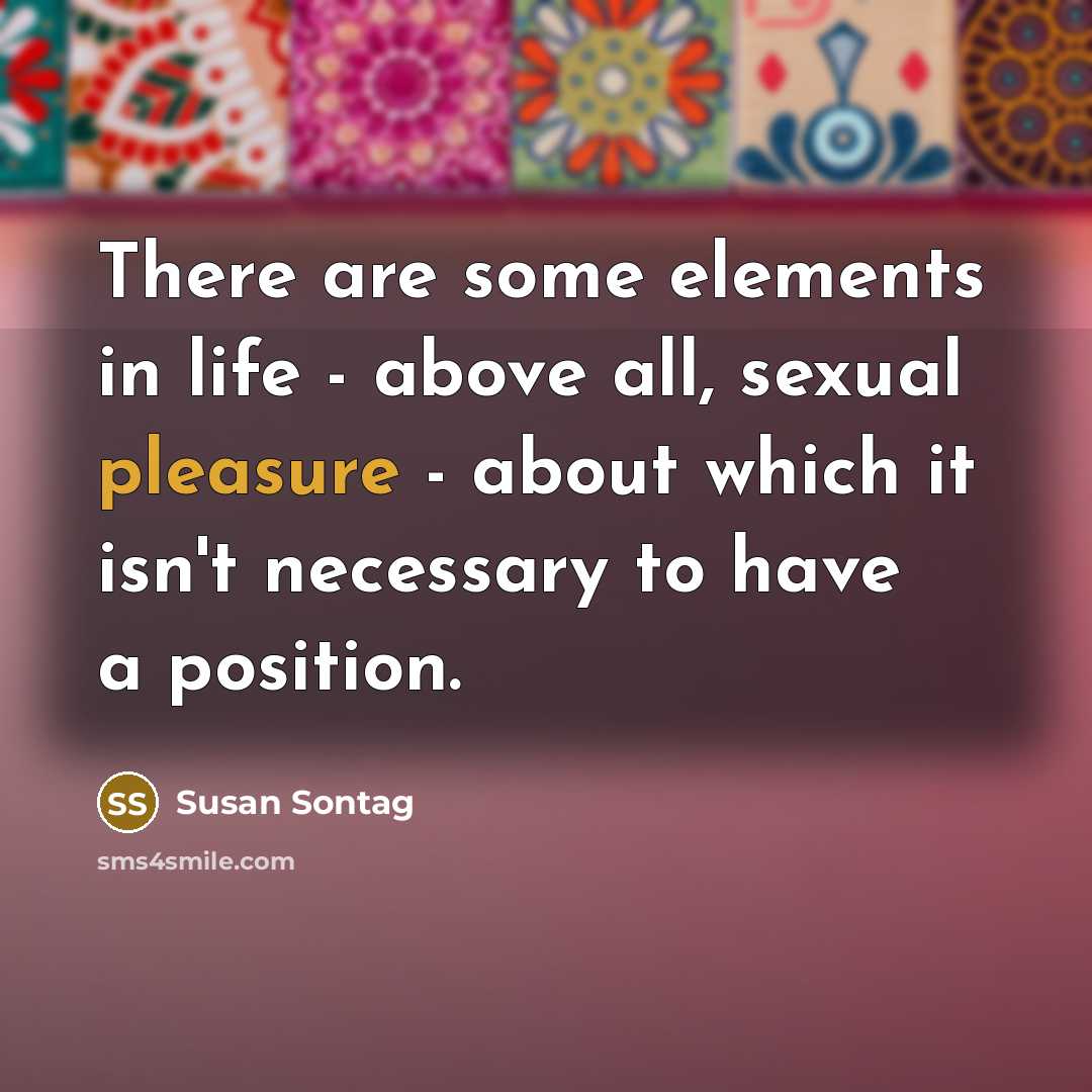 “There are some elements in life - above all, sexual…” quote by Susan Sontag