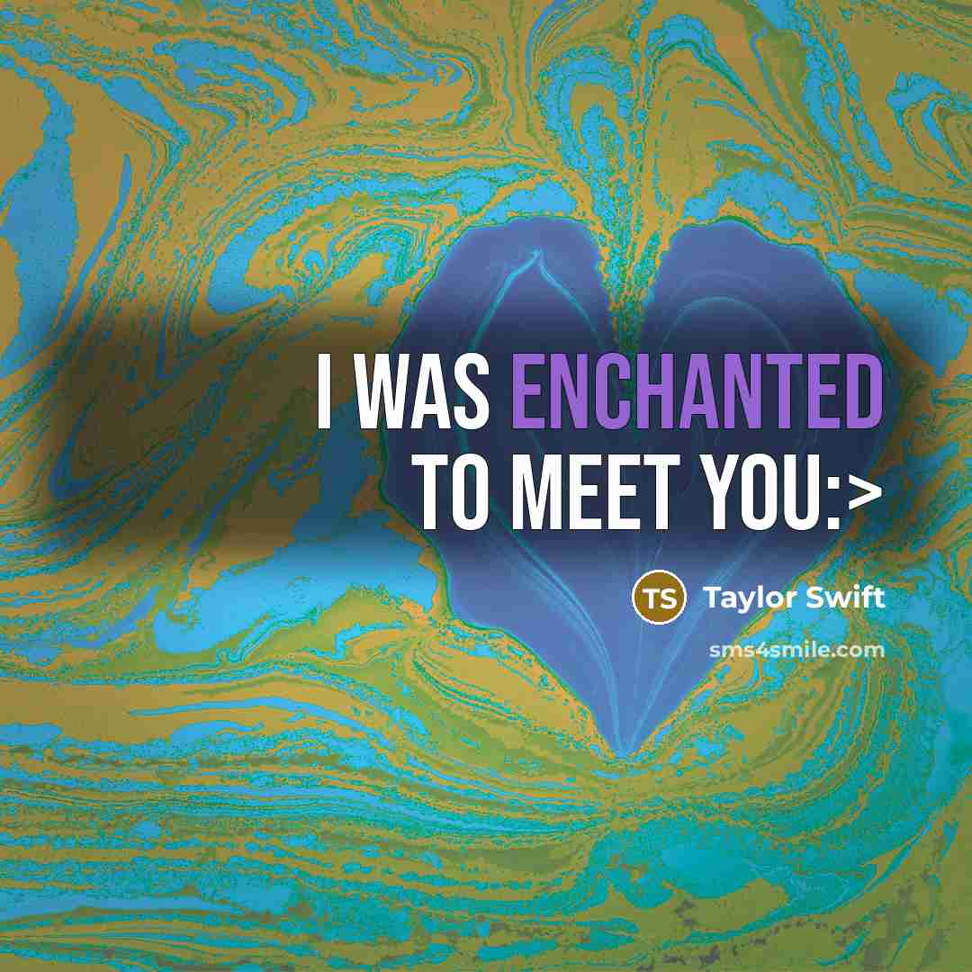 “I was enchanted to meet you:>” quote by Taylor Swift