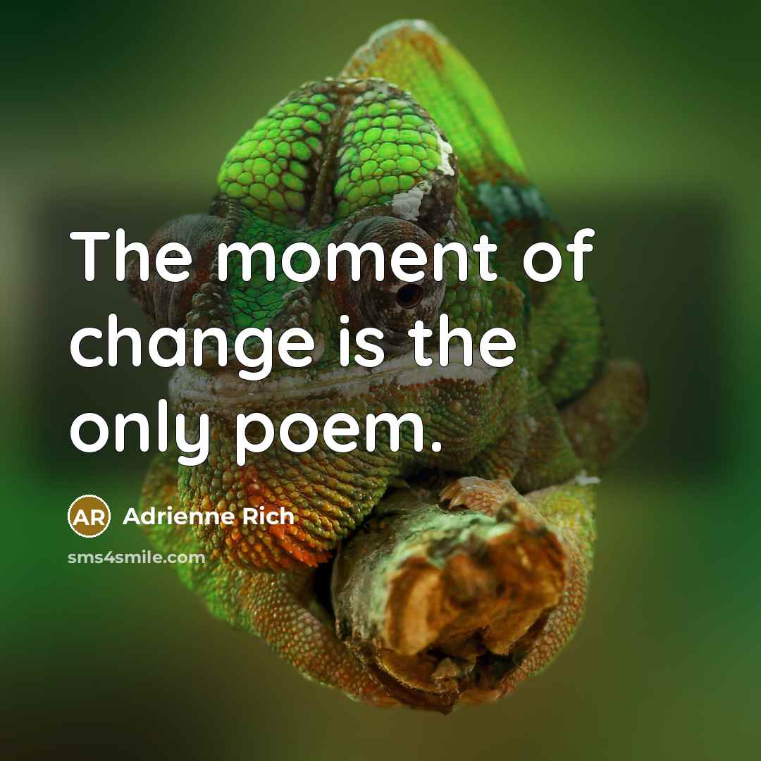 “The moment of change is the only poem.…” quote by Adrienne Rich