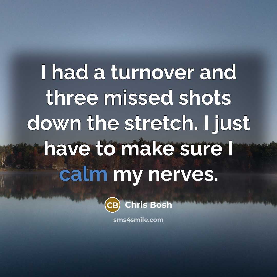 “I had a turnover and three missed shots down the…” quote by Chris Bosh