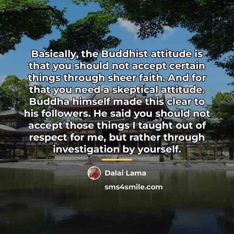 “Basically, the Buddhist attitude is that you should not accept…” quote by Dalai Lama