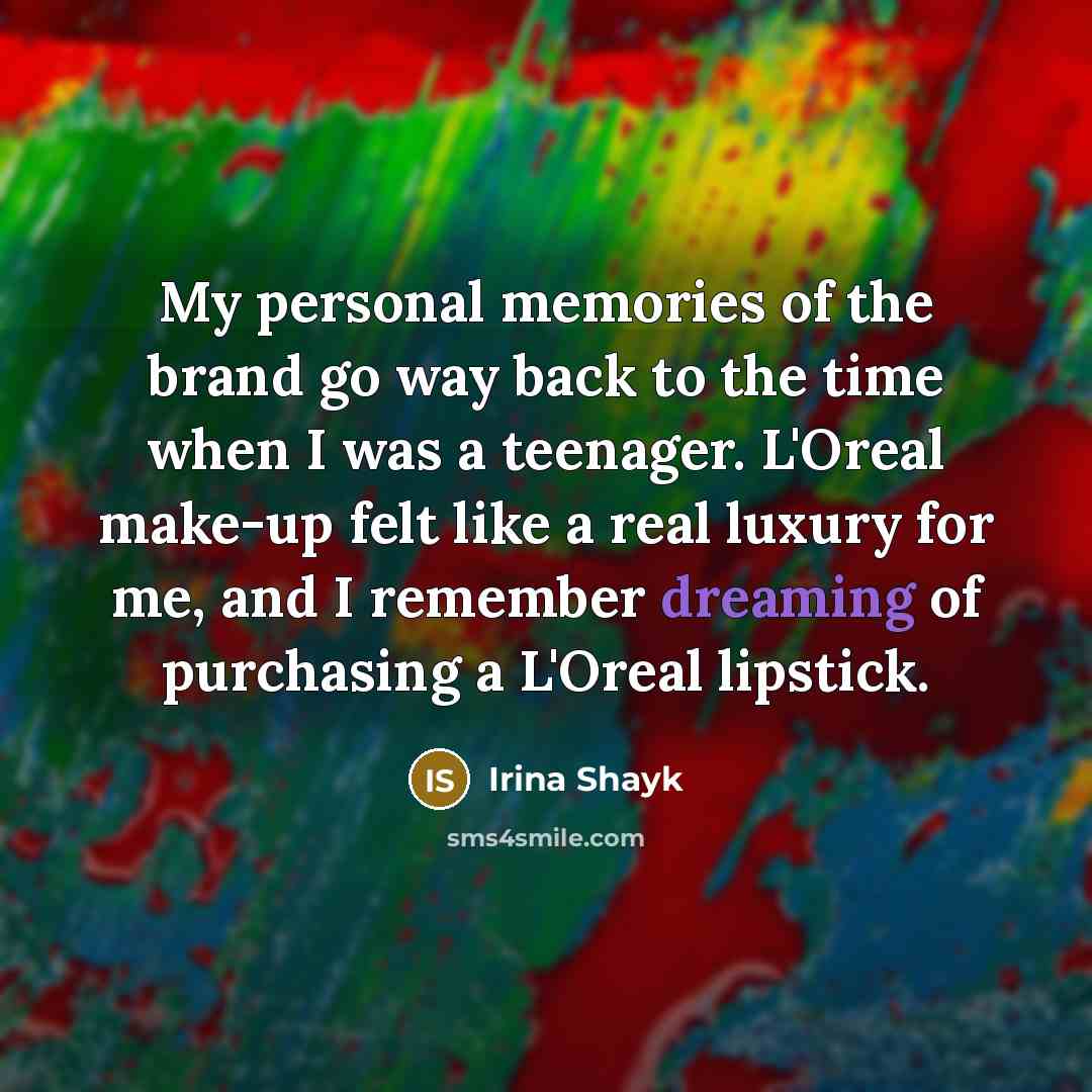 “My personal memories of the brand go way back to…” quote by Irina Shayk