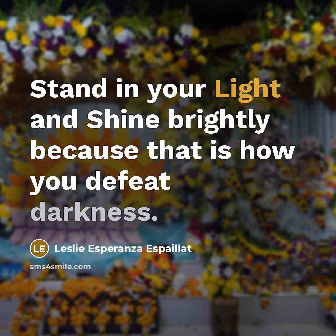 “Stand in your Light and Shine brightly because that is…” quote by Leslie Esperanza Espaillat