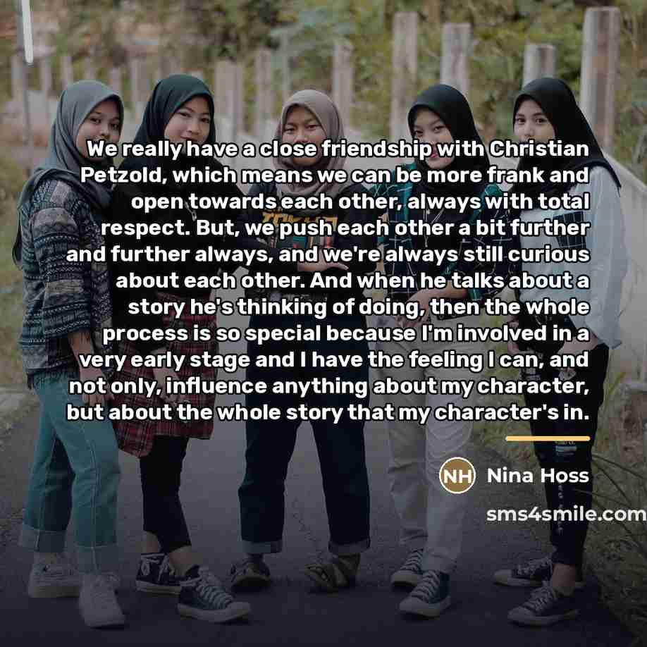“We really have a close friendship with Christian Petzold, which…” quote by Nina Hoss