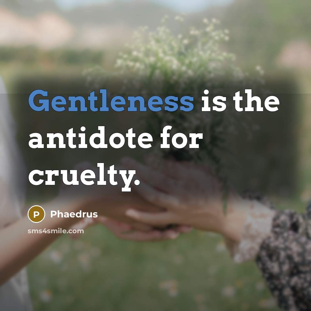 “Gentleness is the antidote for cruelty.…” quote by Phaedrus