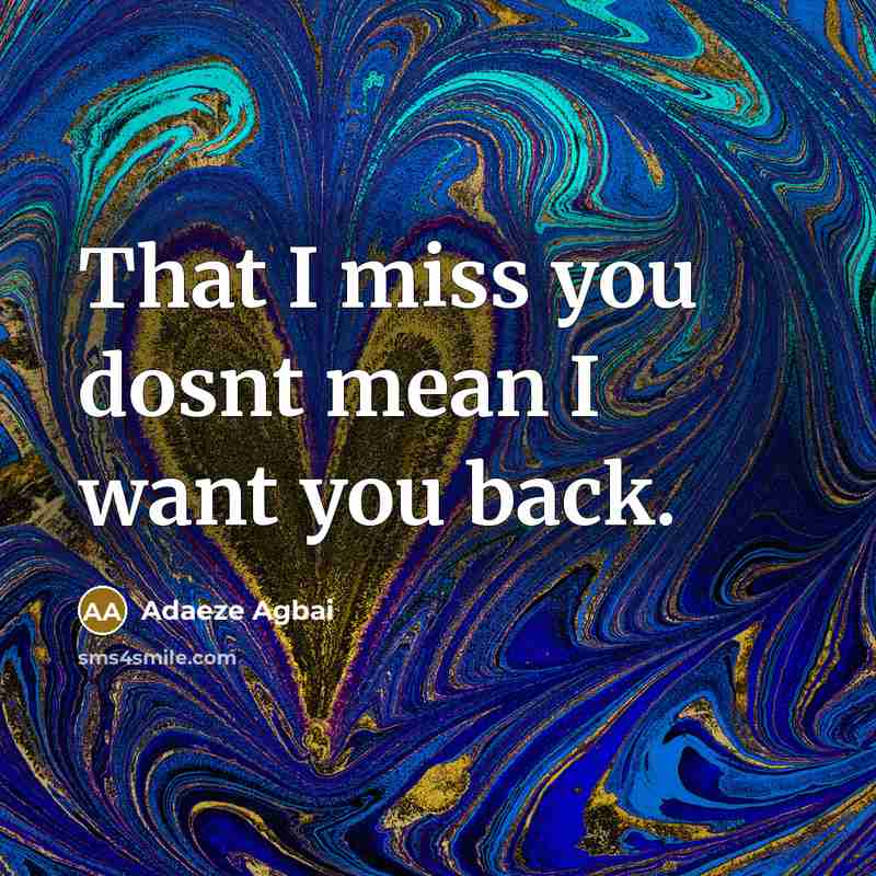 “That I miss you dosnt mean I want you back.…” quote by Adaeze Agbai