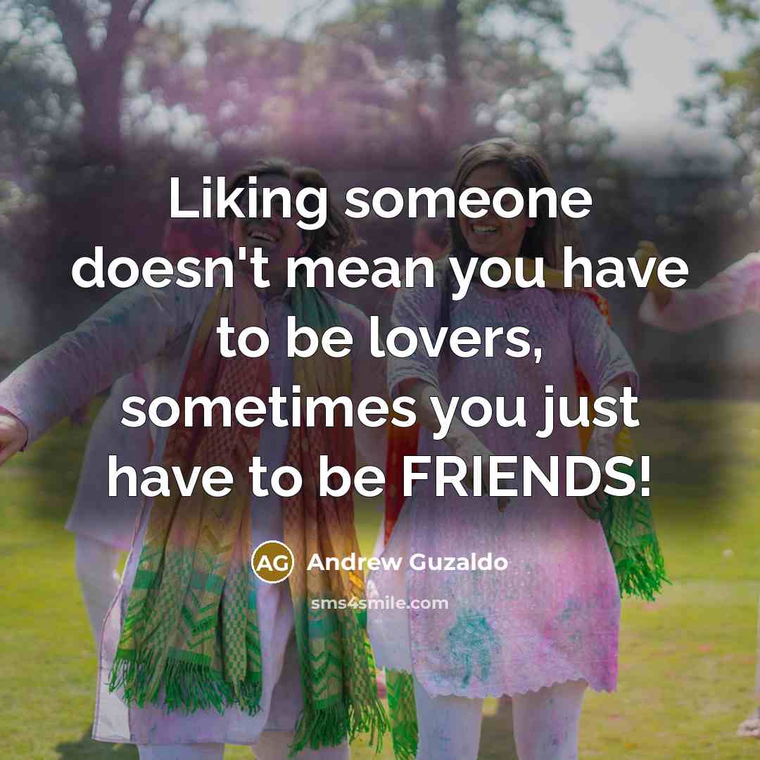 “Liking someone doesn't mean you have to be lovers, sometimes…” quote by Andrew Guzaldo