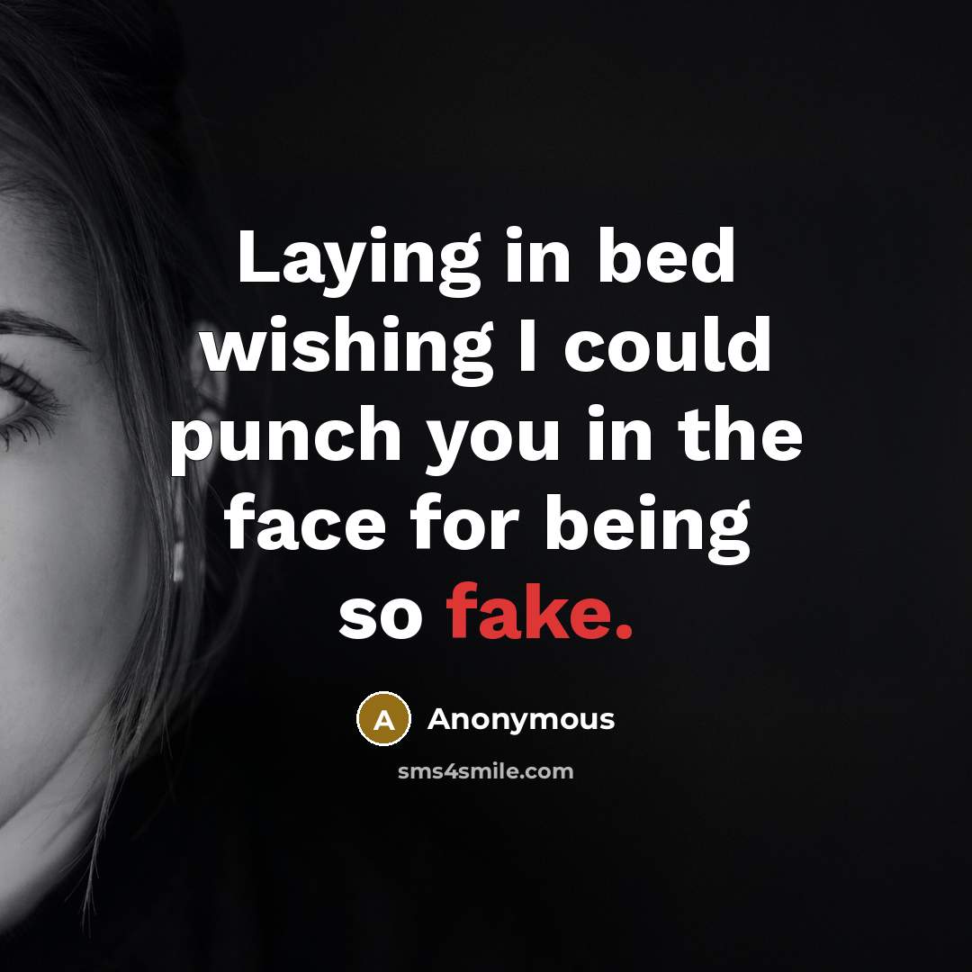 “Laying in bed wishing I could punch you in the…” quote by Anonymous