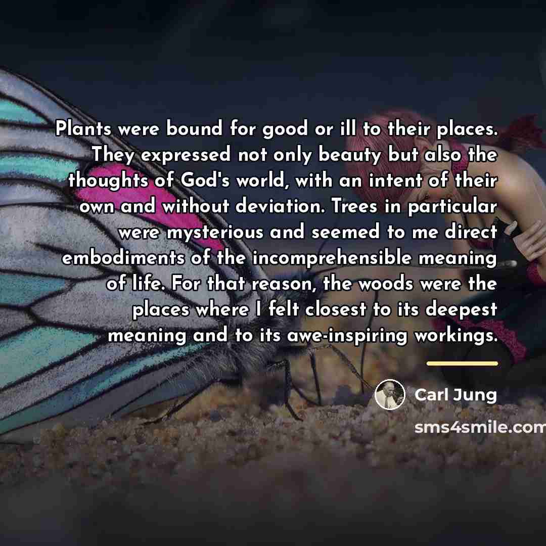 “Plants were bound for good or ill to their places.…” quote by Carl Jung