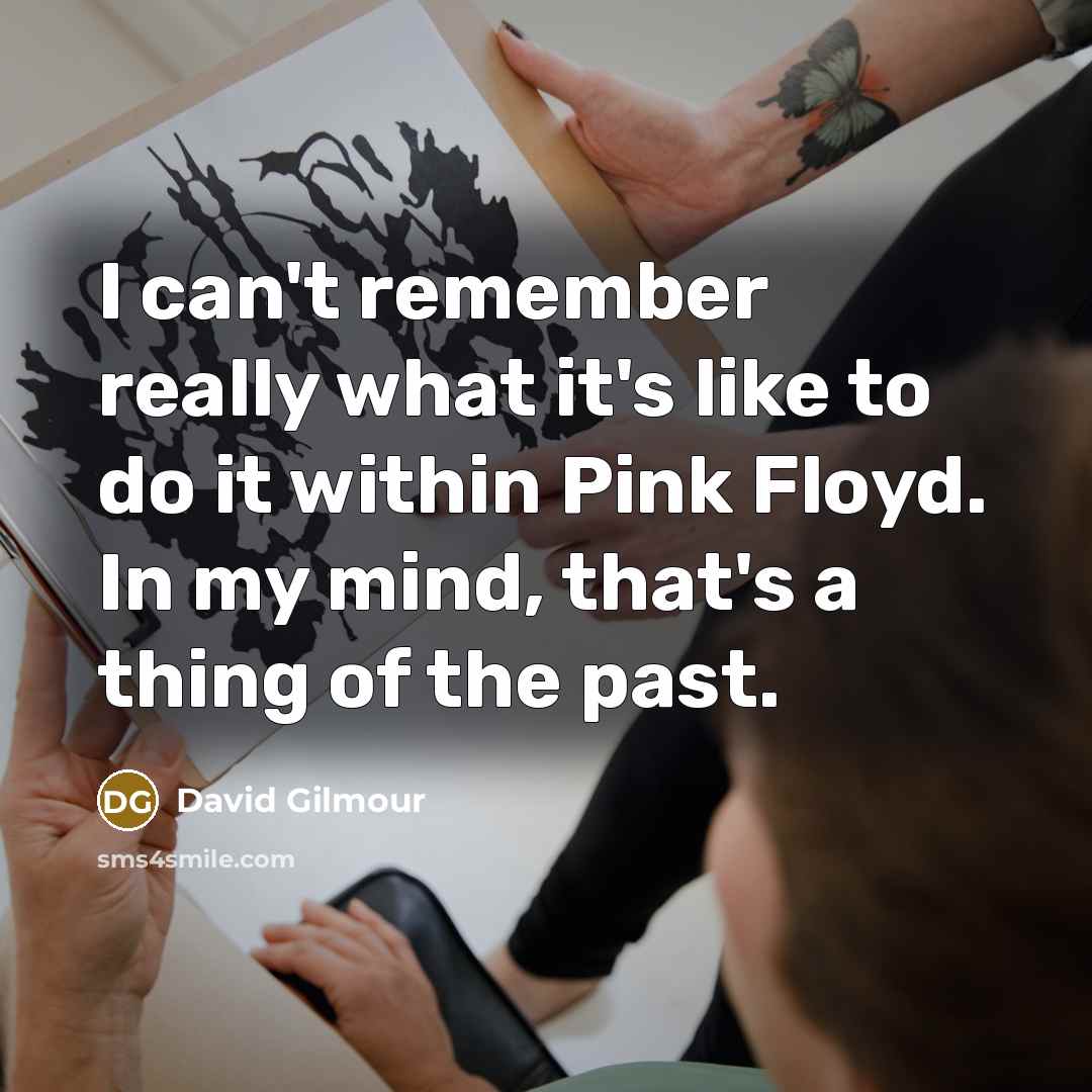 “I can't remember really what it's like to do it…” quote by David Gilmour
