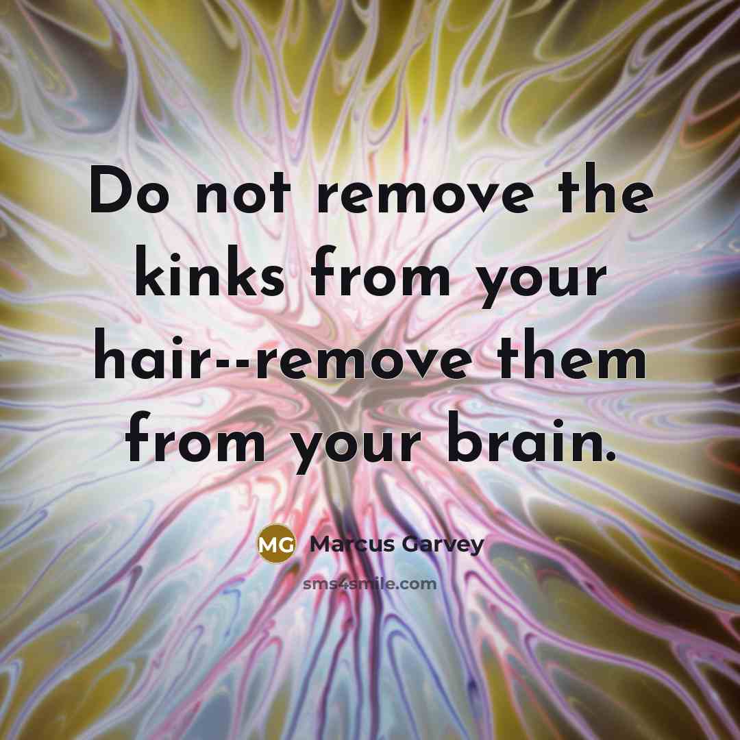 “Do not remove the kinks from your hair--remove them from…” quote by Marcus Garvey