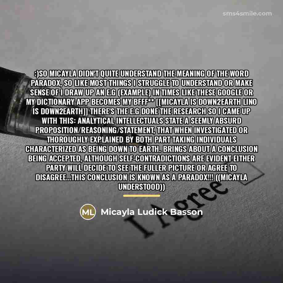 “:)So Micayla didn't quite understand the meaning of the word…” quote by Micayla Ludick Basson