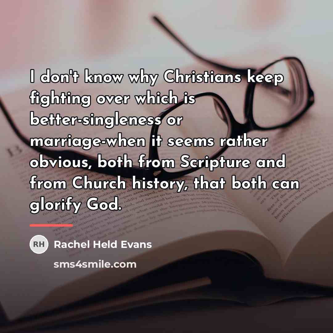 “I don't know why Christians keep fighting over which is…” quote by Rachel Held Evans