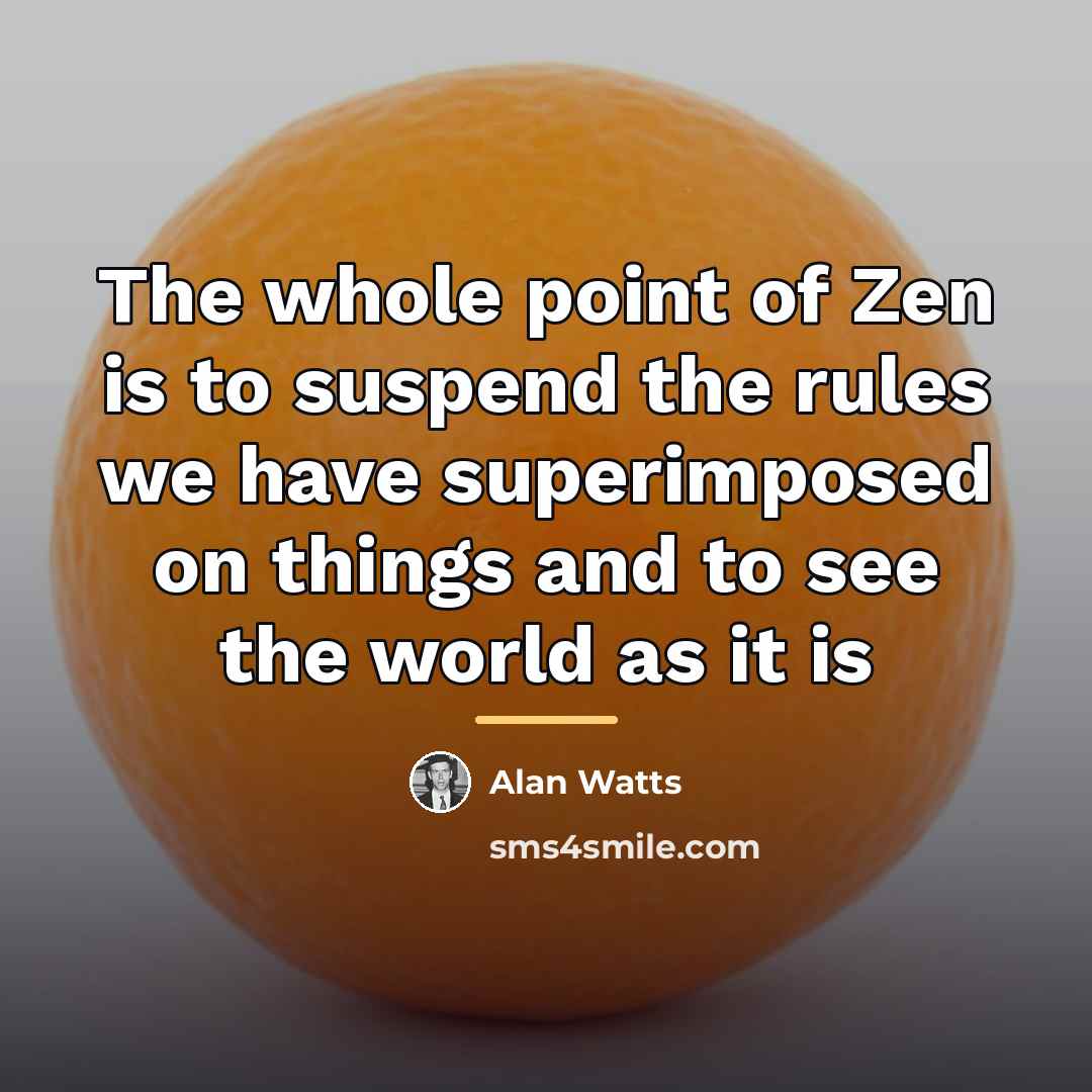 “The whole point of Zen is to suspend the rules…” quote by Alan Watts